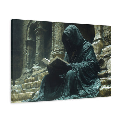 Mystical Monk Stretched Canvas Art, Dark Fantasy Wall Decor, Esoteric Home Decor, Unique Gifts for Art Lovers, Spiritual Artwork