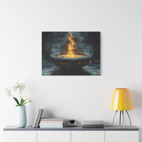 Mystical Fire Canvas Art, Home Decor, Aura Wall Art, Gift for Nature Lovers, Fantasy Room Decoration