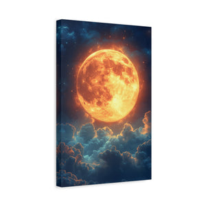 Stretched Canvas Art Print: Celestial Moon Wall Decor, Home Decor, Modern Art, Gift for Astronomers, Lunar Enthusiasts, Space Lovers