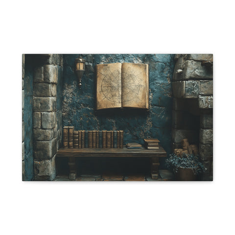Fantasy Book Nook Wall Art, Cozy Home Decor, Literary Gifts, Reading Corner Artwork, Book Lovers Decor, Magical Canvas Print