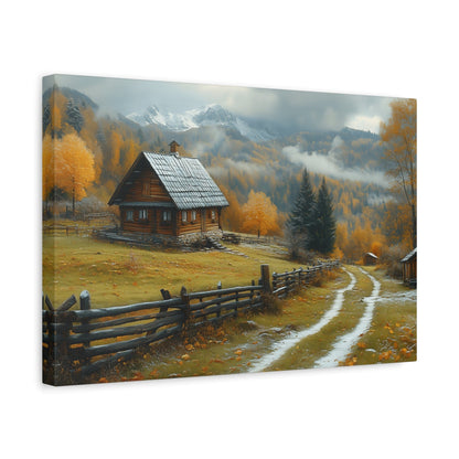 Autumn Landscape Canvas Art, Nature Wall Decor, Cozy Home Aesthetic, Seasonal Artwork, Gift for Nature Lovers