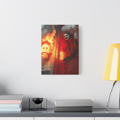 Halloween Horror Art Print, Spooky Home Decor, Creepy Wall Art, Unique Gift for Haunted House Lovers, Matte Canvas Artwork