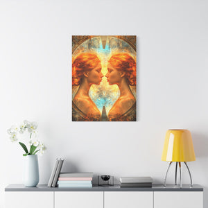 Artistic Gemini Canvas Print, Home Decor, Gallery Artwork, Unique Gift, Contemporary Art