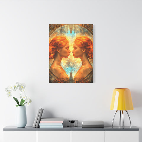 Artistic Gemini Canvas Print, Home Decor, Gallery Artwork, Unique Gift, Contemporary Art