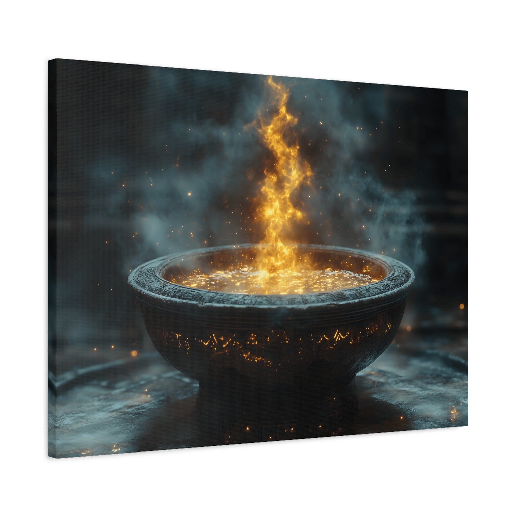 Mystical Fire Canvas Art, Home Decor, Aura Wall Art, Gift for Nature Lovers, Fantasy Room Decoration