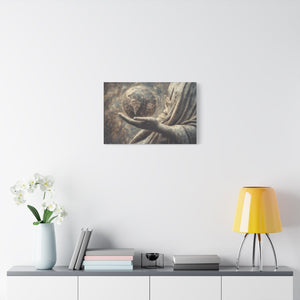 Earth in Hand - Matte Canvas Wall Art for Home Décor, Inspirational Artwork for Living Room