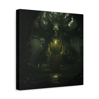 Mystical Forest Canvas Wall Art, Fantasy Decor, Enchanted Home, Gift for Nature Lovers, Dark Aesthetic Room Decor, Gothic Artwork