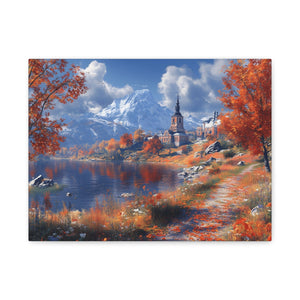 Autumn Landscape Canvas Art, Fall Wall Decor, Nature Artwork, Home Decoration, Seasonal Gift, Scenic Painting