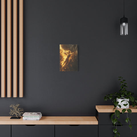 Golden Archer Canvas Print, Celestial Wall Art, Inspirational Home Decor, Rustic Gift, Fantasy Artwork