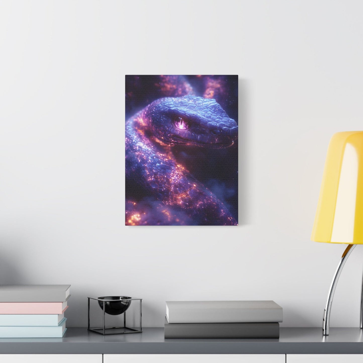 Cosmic Creature Canvas Art, Wall Decor, Home Gallery, Unique Gift, Space-Inspired Art, Mystic Snake Print