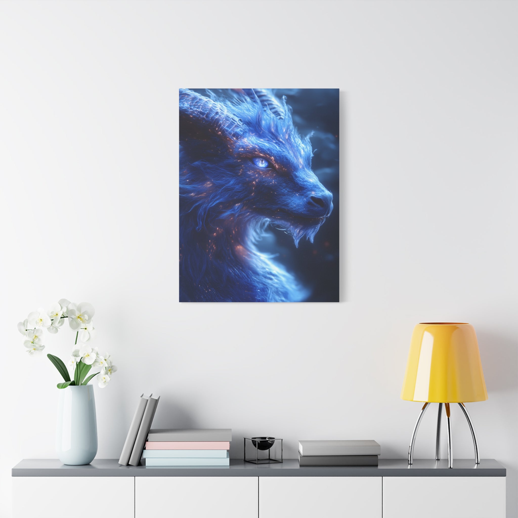 Mystical Creature Canvas Print, Dragon Wall Art, Fantasy Home Decor, Unique Gifting, Gothic Art Piece, Bedroom Aesthetic