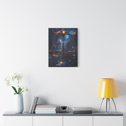 Cosmic Balance Canvas Art Print | Astrology Decor, Starry Wall Art, Home Decoration, Gift for Zodiac Lovers, Scales Artwork