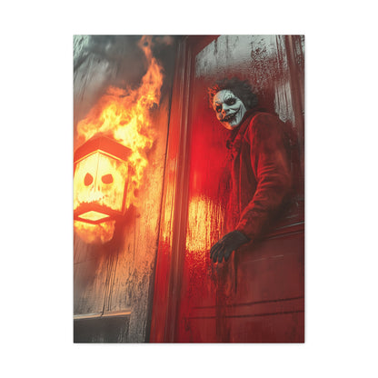 Halloween Horror Art Print, Spooky Home Decor, Creepy Wall Art, Unique Gift for Haunted House Lovers, Matte Canvas Artwork