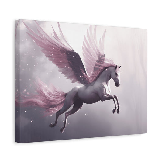 Fantasy Winged Horse Canvas Wall Art, Magical Home Décor, Gift for Horse Lovers, Fairy Tale Art, Dreamy Artwork