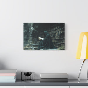 Mystical Reading Wall Art, Canvas Print for Book Lovers, Cozy Home Decor, Fantasy Artwork, Perfect Gift for Readers