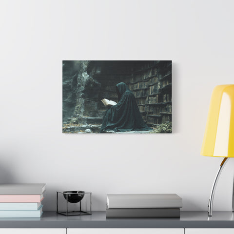 Mystical Reading Wall Art, Canvas Print for Book Lovers, Cozy Home Decor, Fantasy Artwork, Perfect Gift for Readers