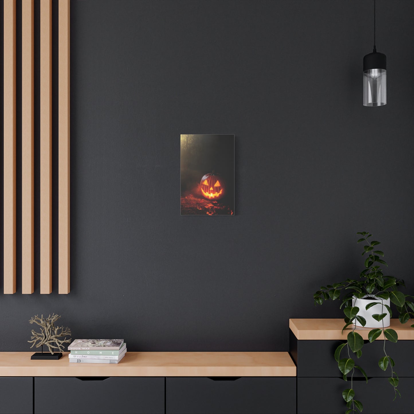 Halloween Pumpkin Canvas Art Print, Spooky Wall Decor, Fall Home Decoration, Halloween Party Decoration, Pumpkin Artwork