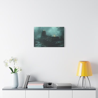 Mystical Book Canvas Art, Enigmatic Wall Decor, Fantasy Themed Home Decor, Gift for Book Lovers, Unique Art Piece, Wall Art for Halloween
