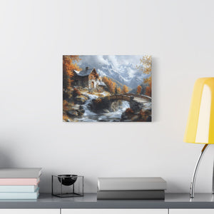 Autumn Landscape Canvas Art Print, Rustic Home Decor, Wall Artwork, Gift for Nature Lovers, Cozy Cabin Vibe, Fall Decor