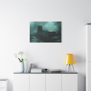 Mystical Book Canvas Art, Enigmatic Wall Decor, Fantasy Themed Home Decor, Gift for Book Lovers, Unique Art Piece, Wall Art for Halloween