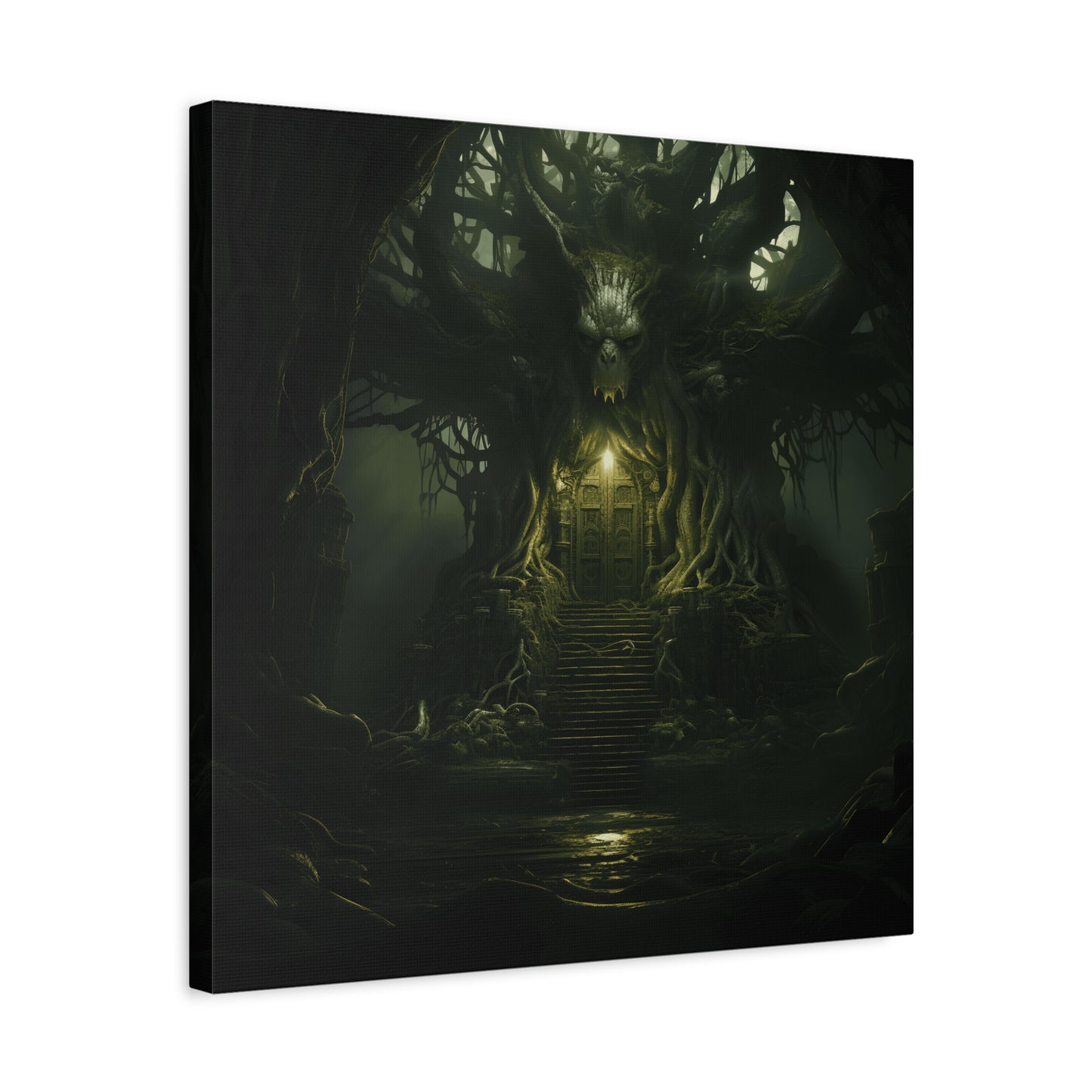 Mystical Forest Canvas Wall Art, Fantasy Decor, Enchanted Home, Gift for Nature Lovers, Dark Aesthetic Room Decor, Gothic Artwork