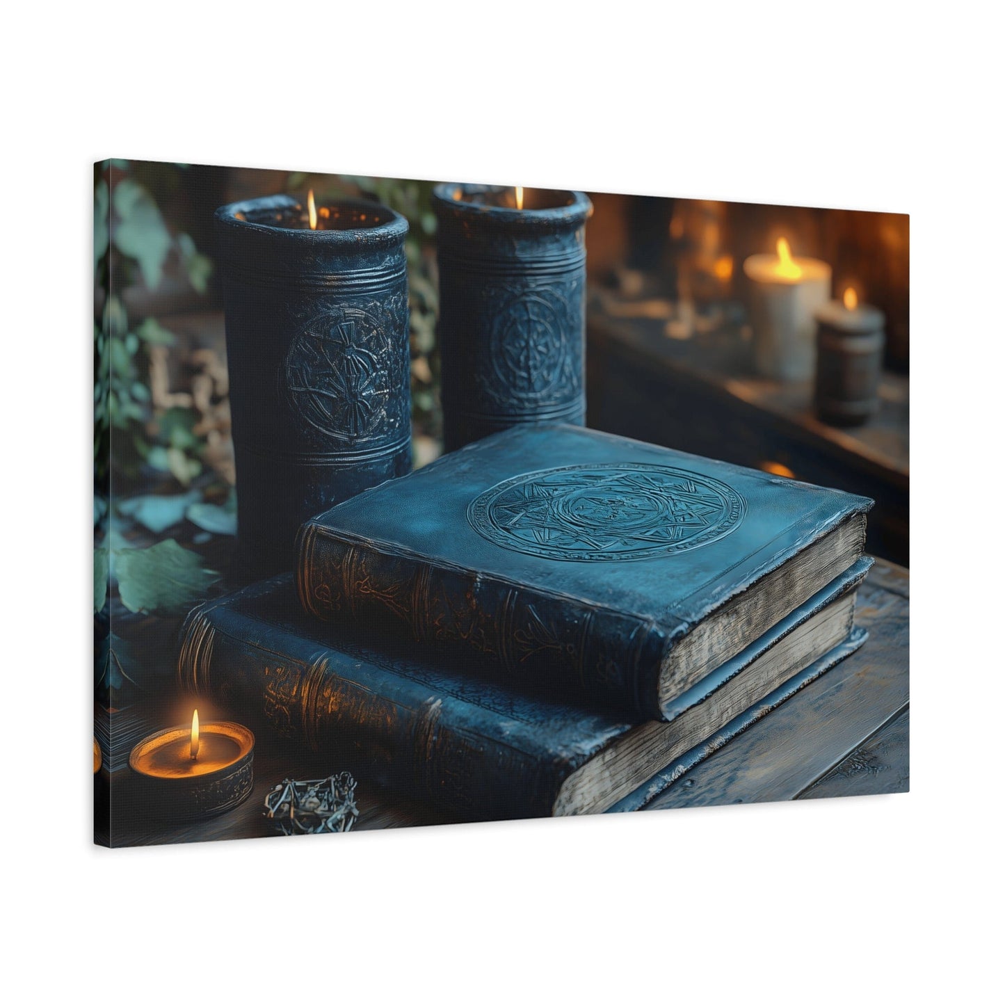 Enchanting Matte Canvas Wall Art, Cozy Home Decor, Perfect for Bohemian Vibes, Fall Celebrations, Unique Gift for Book Lovers