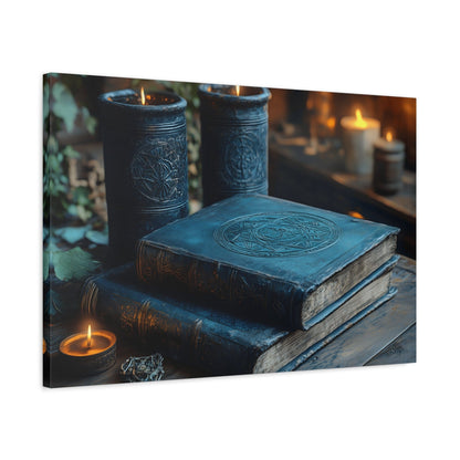 Enchanting Matte Canvas Wall Art, Cozy Home Decor, Perfect for Bohemian Vibes, Fall Celebrations, Unique Gift for Book Lovers