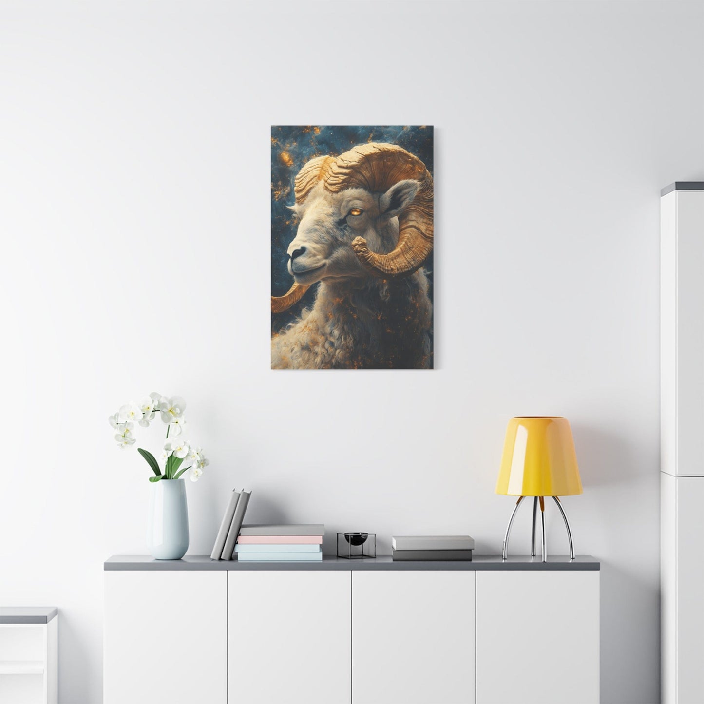 Ram Portrait Matte Canvas Wall Art, Animal Decor for Home, Rustic Wall Decor, Gift for Animal Lovers, Unique Birthday Gift