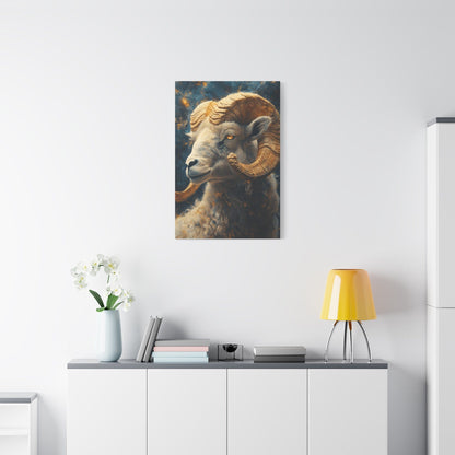 Ram Portrait Matte Canvas Wall Art, Animal Decor for Home, Rustic Wall Decor, Gift for Animal Lovers, Unique Birthday Gift