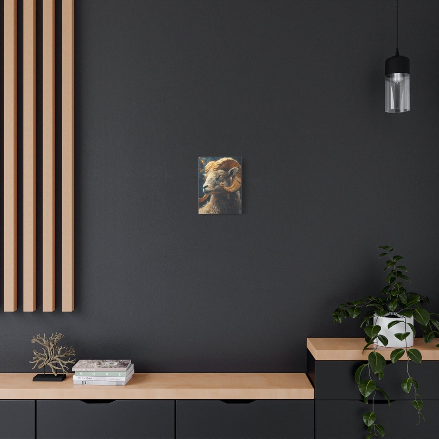 Ram Portrait Matte Canvas Wall Art, Animal Decor for Home, Rustic Wall Decor, Gift for Animal Lovers, Unique Birthday Gift
