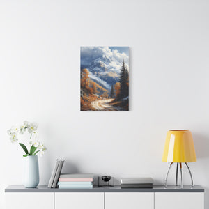 Stretched Canvas Wall Art, Scenic Mountain Landscape, Home Décor, Nature Wall Hanging, Autumn Vibes