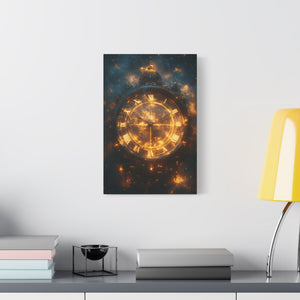 Ethereal Clock Canvas Wall Art, Timeless Décor, Night Sky Art, Galactic Home Décor