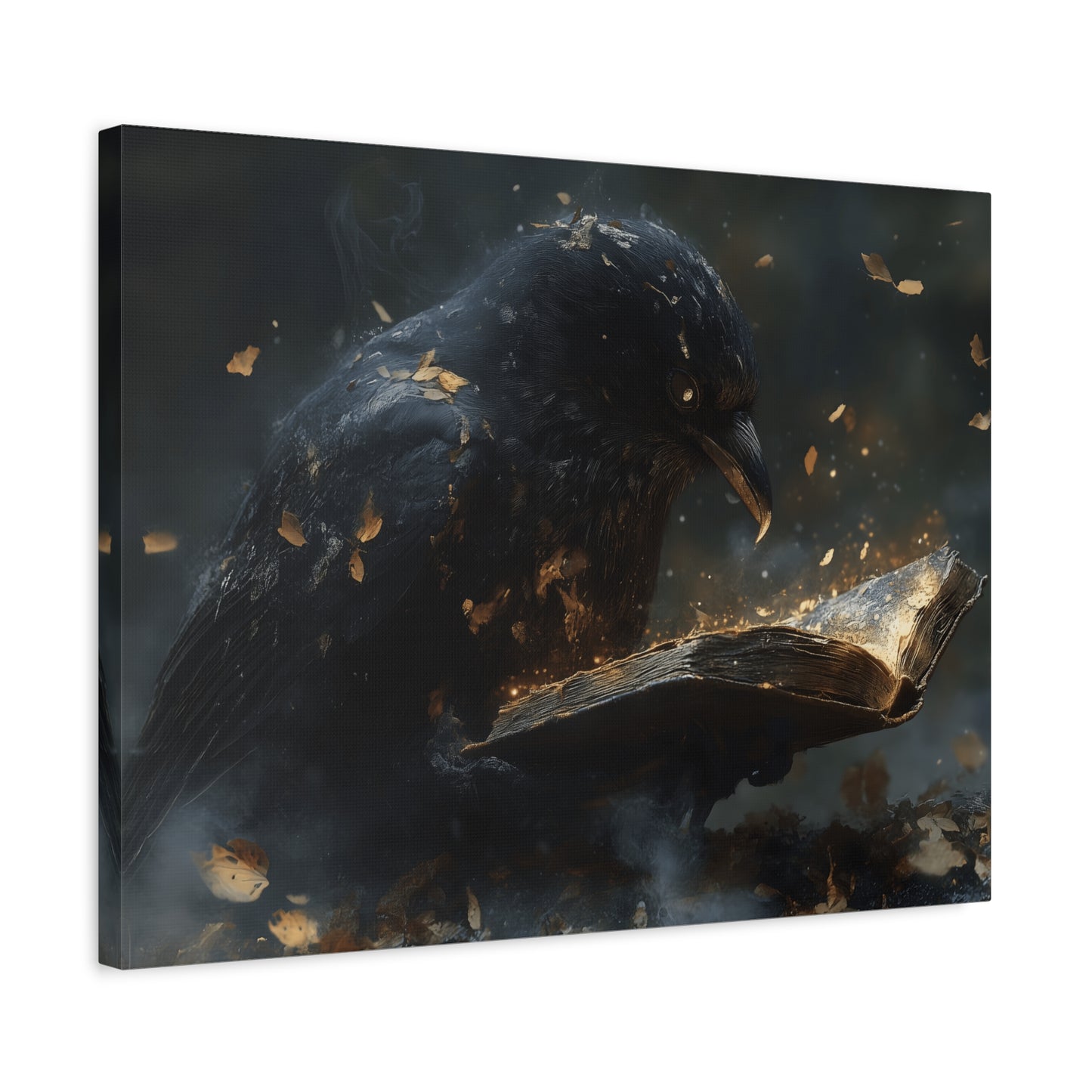 Mystical Raven Canvas Art Print, Gothic Wall Decor, Witchy Home Aesthetic, Unique Gift, Dark Fantasy Decoration