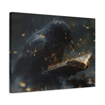 Mystical Raven Canvas Art Print, Gothic Wall Decor, Witchy Home Aesthetic, Unique Gift, Dark Fantasy Decoration