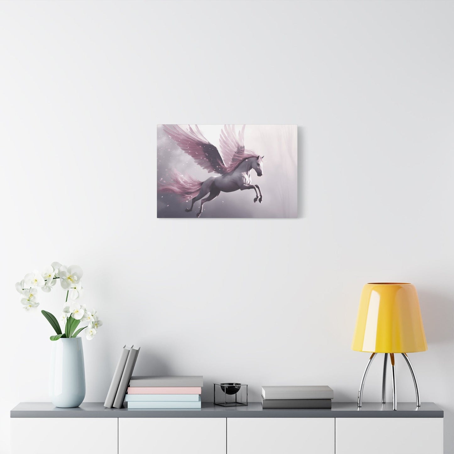 Fantasy Winged Horse Canvas Wall Art, Magical Home Décor, Gift for Horse Lovers, Fairy Tale Art, Dreamy Artwork
