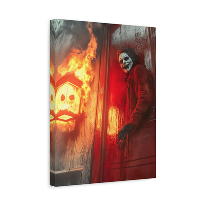 Halloween Horror Art Print, Spooky Home Decor, Creepy Wall Art, Unique Gift for Haunted House Lovers, Matte Canvas Artwork