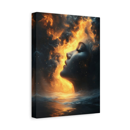 Canvas Wall Art, Modern Portrait, Abstract Design, Home Decor, Unique Gift, Inspirational Art, Boho Decor, Dreamy Atmosphere