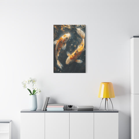 Serene Koi Canvas Print, Aquatic Art, Home Decor, Meditation Gift, Nature Wall Art, Zen Decor, Fish Artwork