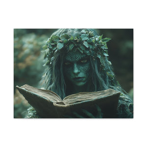 Forest Goddess Art Canvas Wall Décor, Nature Lover Gift, Boho Home Decoration, Fantasy Artwork, Unique Gift Idea
