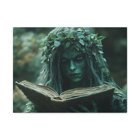 Forest Goddess Art Canvas Wall Décor, Nature Lover Gift, Boho Home Decoration, Fantasy Artwork, Unique Gift Idea