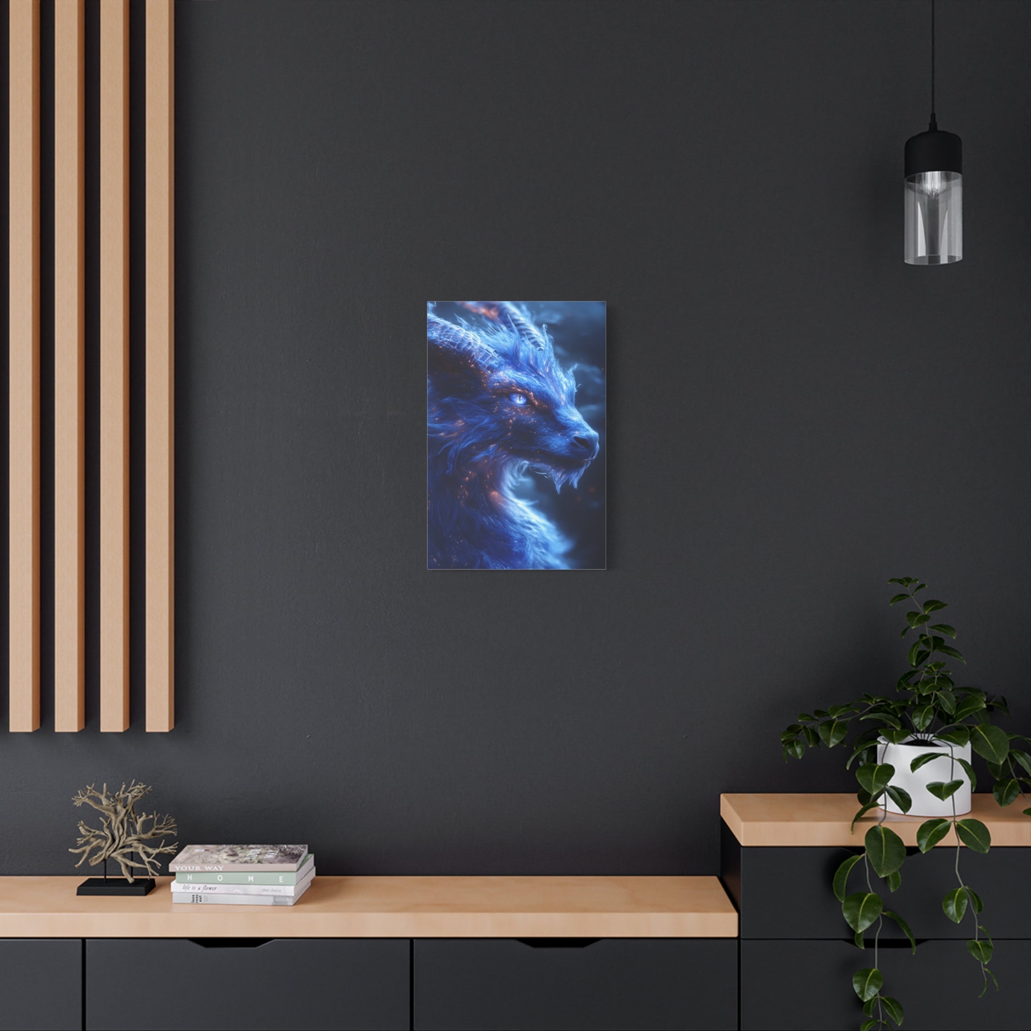 Mystical Creature Canvas Print, Dragon Wall Art, Fantasy Home Decor, Unique Gifting, Gothic Art Piece, Bedroom Aesthetic