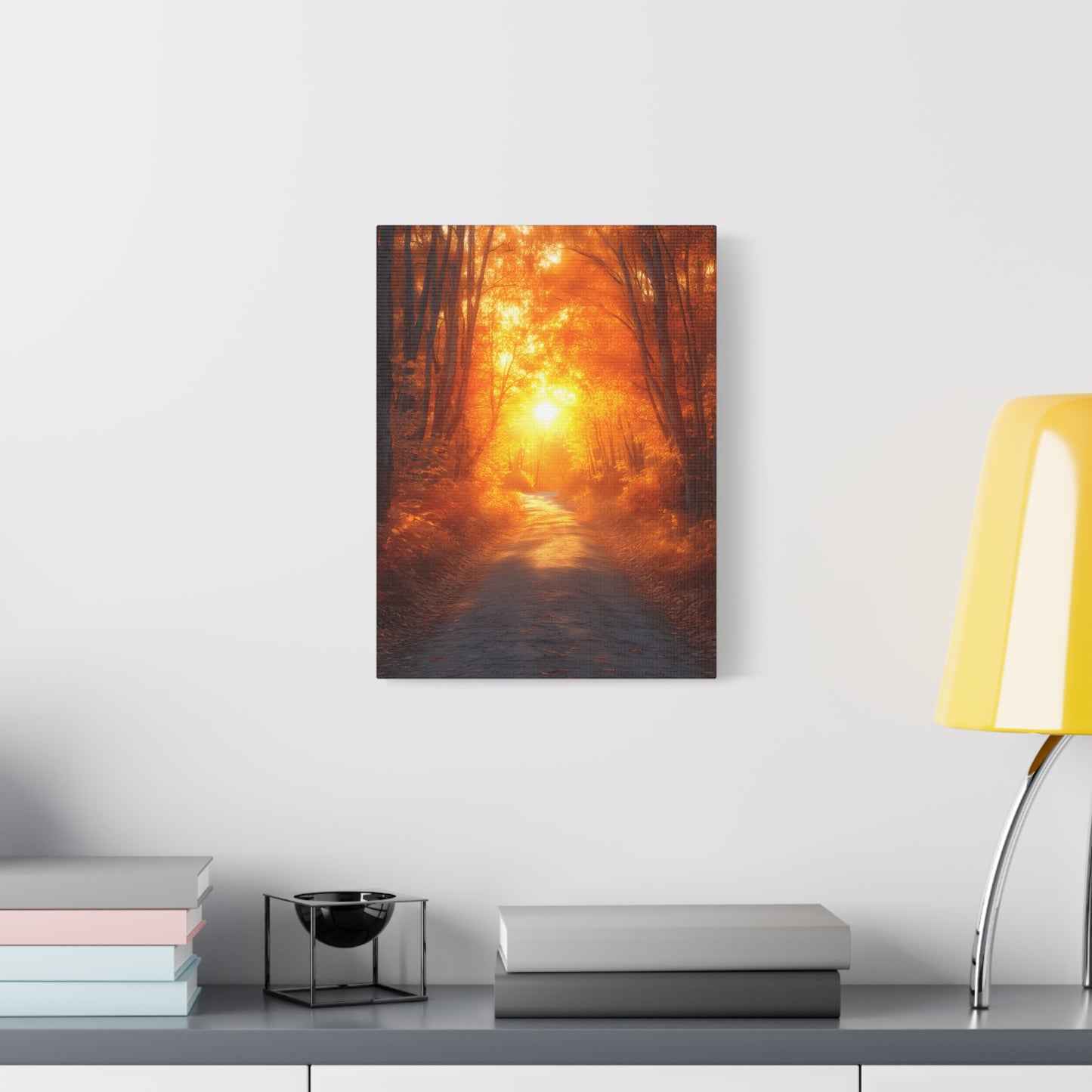 Autumn Pathway Canvas Print, Fall Decor, Nature Wall Art, Home Decor, Gift for Nature Lovers, Cozy Living Room Decoration