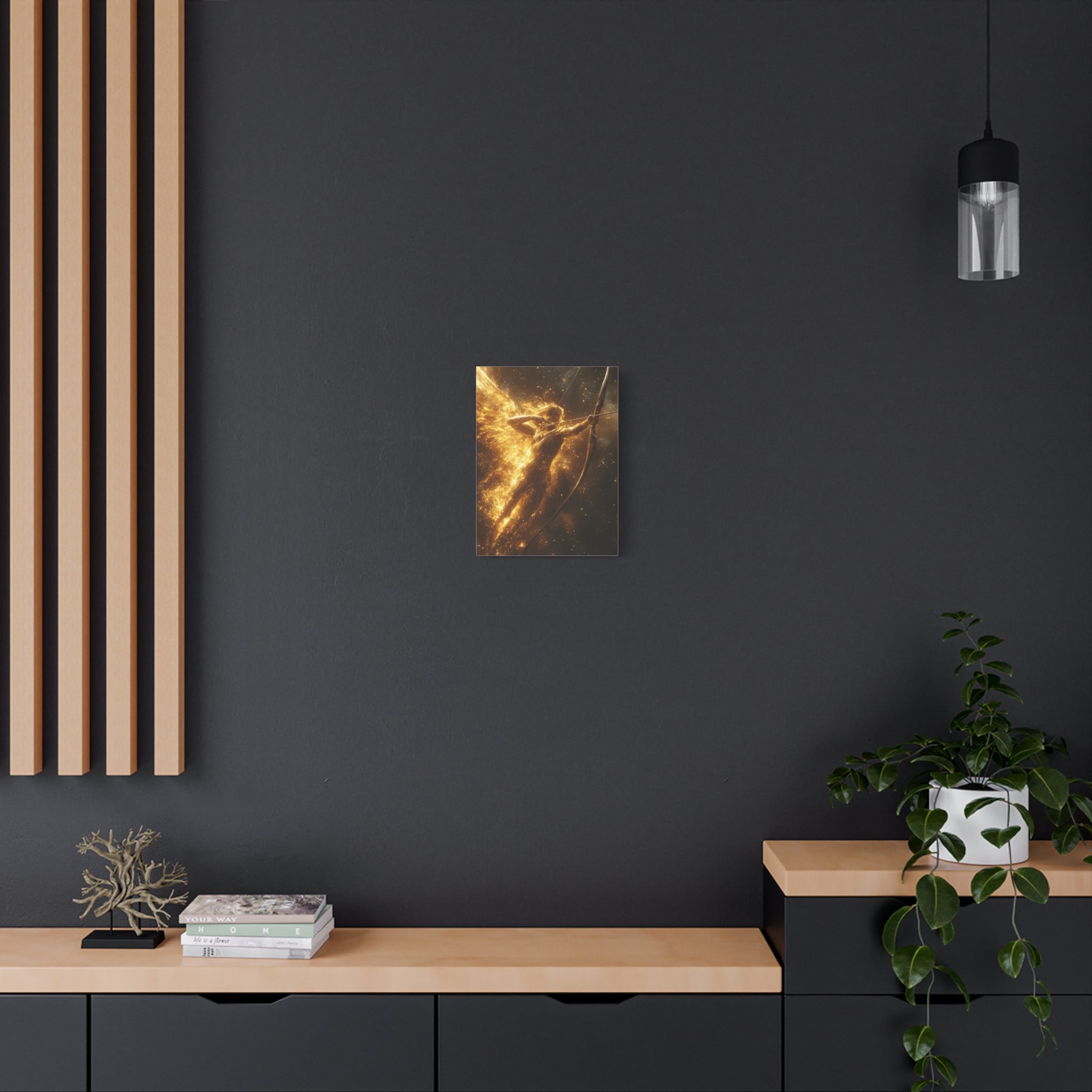 Golden Archer Canvas Print, Celestial Wall Art, Inspirational Home Decor, Rustic Gift, Fantasy Artwork