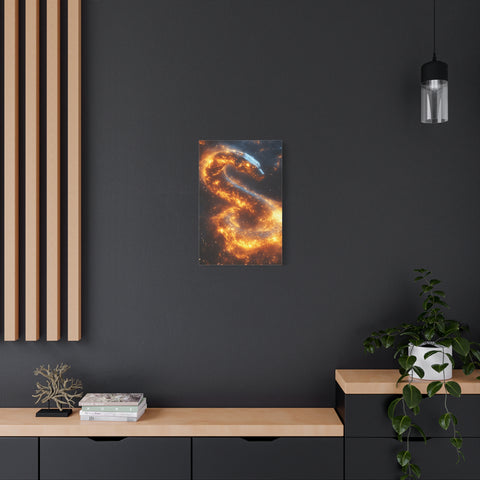 Canvas Wall Art: Fiery Serpent Design, Home Decor, Unique Gift, Fantasy Art, Living Room Wall Decor, Dragon Artwork