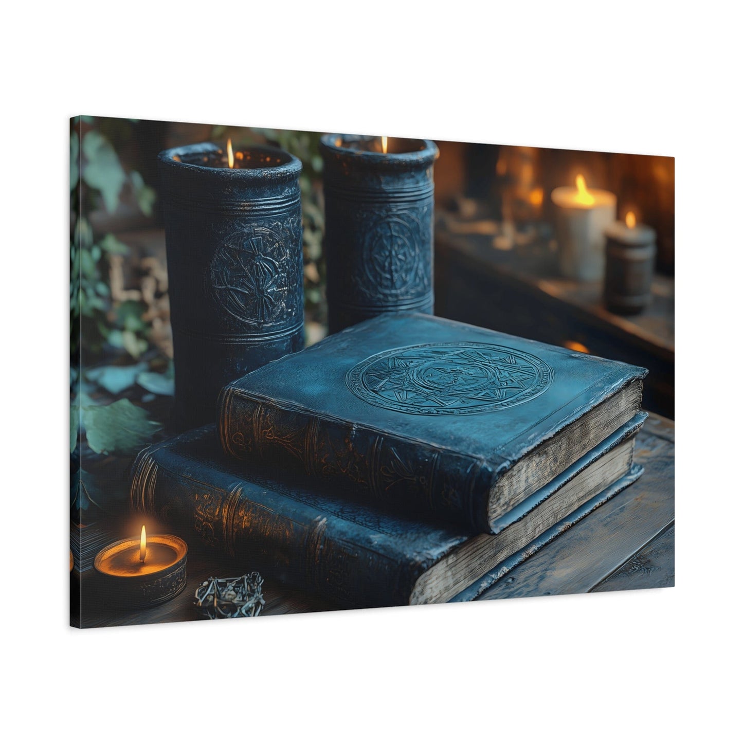 Enchanting Matte Canvas Wall Art, Cozy Home Decor, Perfect for Bohemian Vibes, Fall Celebrations, Unique Gift for Book Lovers