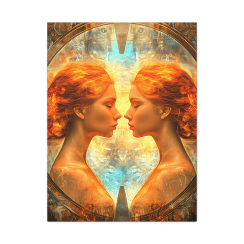 Artistic Gemini Canvas Print, Home Decor, Gallery Artwork, Unique Gift, Contemporary Art