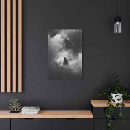 Black and White Wolf Canvas Art Print, Animal Wall Decor, Nature-Inspired Home Decor, Wilderness Art, Unique Gift Idea, Modern Aesthetic