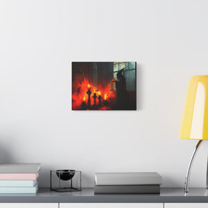 Spooky Halloween Canvas Print, Witch Decor, Haunted House Art, Creepy Wall Art, Fall Home Decor