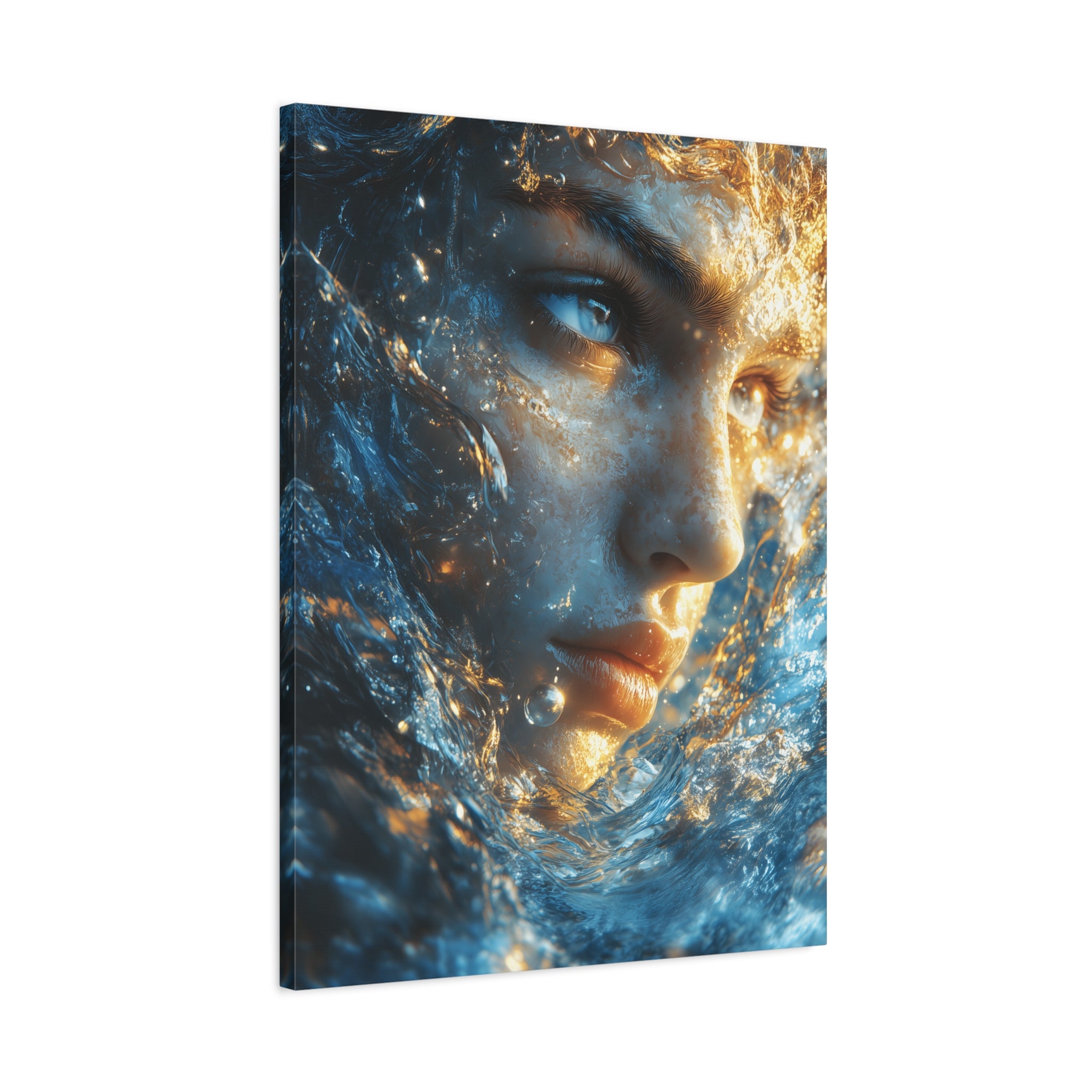Artistic Canvas Print - Abstract Water Woman | Ocean-Themed Decor, Gallery Wall Art, Unique Home Decoration, Aquatic Aesthetic, Gift