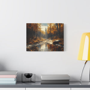 Autumn Landscape Canvas Wall Art, Cozy Fall Decor, Nature Print for Home, Rustic Living Room Artwork, Gift for Nature Lovers